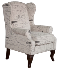 Print Design Linen Wingback Armchair